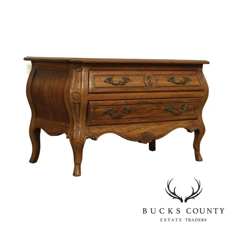Heritage Grand Tour Vintage French Louis XV Style Walnut Bombe Chest Cover