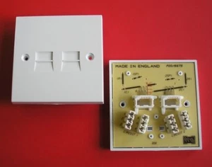 3 x 4/3A Double or Twin Secondary Telephone Extension Socket - Picture 1 of 3