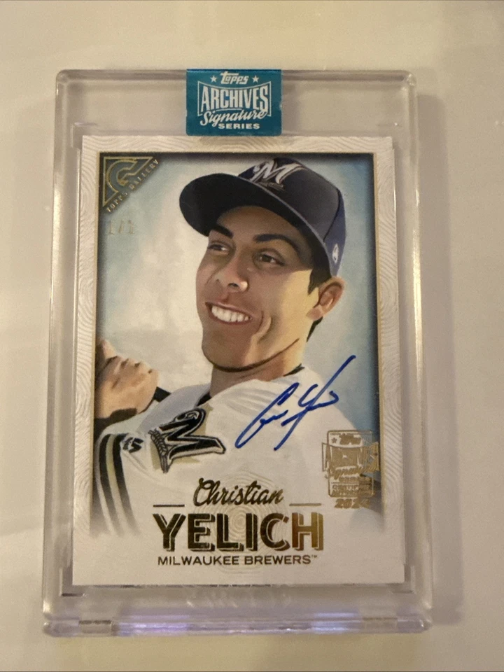 2024 Topps Archives CHRISTIAN YELICH sp AUTO 1/1 ~2018 Gallery Autograph Brewers - Image 1 of 3
