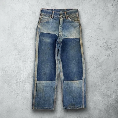 Pantalones de mezclilla vintage años 50 Big Mac carpintero doble rodilla desteñidos granja jean sanforizado Foto 1 de 4