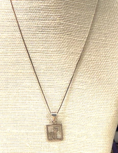 925 Sterling Necklace Silver Double Palm tree Pendant Box Chain - Picture 1 of 3