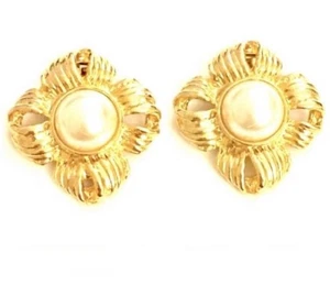 1950’s Mid Century Vintage Gold and Pearl Dressy Shoe Clips, Excellent Condition - Picture 1 of 3