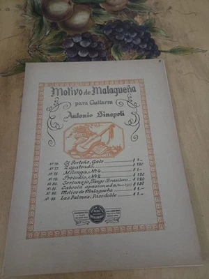 Guitarra Clásica Antonio Sinopoli Motivo De Malaguena Partituras Extremadamente Raras Foto 1 de 2