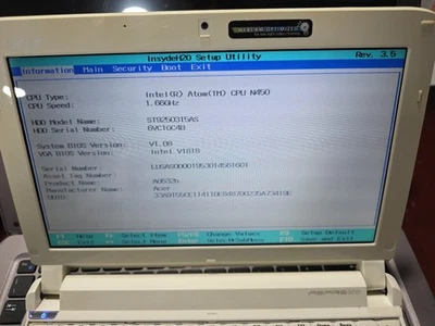 Netbook Acer Aspire One 532h-2Ds 250gb Hdd 2gb Ram  Testato Ok - Immagine 1 di 4