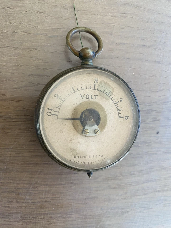 Voltmètre Ancien - Voltmètre A Gousset - Voltmètre De Poche - Breveté SGDG - Photo 1/3
