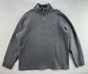 Polo Ralph Lauren Pullover Herren XL grau Baumwolle Quarter Zip Mock Neck Pulli - Bild 1 von 9