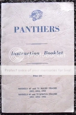 PANTHERS 65 & 75 MOTORCYCLES Maintenance Manual Handbook 1953 - 1955 - Image 1 of 2
