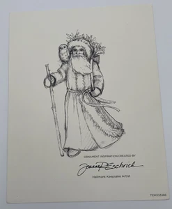 Ornament Art 2015 Hallmark Keepsake “Father Christmas and Owl” Signed By Artist - Picture 1 of 2
