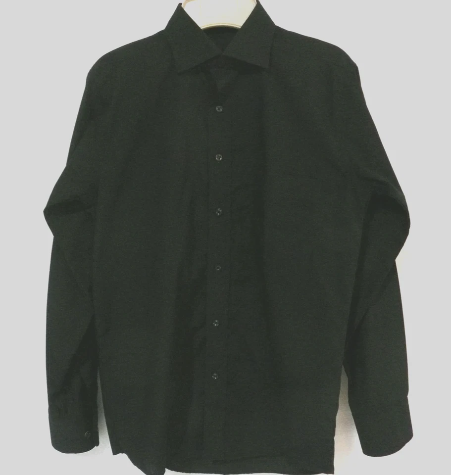 Camisa de vestir negra de oficina de manga larga de Marks & Spencer para hombre talla M/cuello talla 14,5 pulgadas Foto 1 de 4