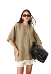 Blusa verde tejida cuadrada texturizada para mujer talla 10 EDICIÓN ASOS - Imagen 1 de 8