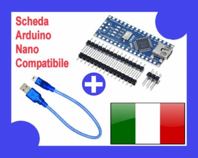Scheda arduino nano V3 328 con cavo USB ATMEGA328P CH340 compatibile kit clone - Immagine 1 di 3