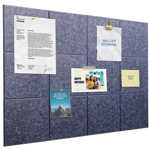Large Cork Board Alternative - 12 Pack Felt Wall Tiles with Safe Removable Ad... - Picture 1 of 7