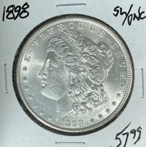 DÓLAR DE PLATA MORGAN 1898 ~ SL/UNC ~BONITA MONEDA~ REF# D/S - Imagen 1 de 2