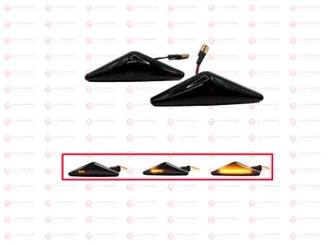 Dynamic Sequential LED Side Smoked Indicator Pair Ford Falcon FG XT XR6 XR8 - Picture 1 of 6