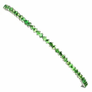SHOLA Echt Natürlicher Tsavorit / Tsavolith Granat Armband Sterlingsilber B113 - Picture 1 of 3