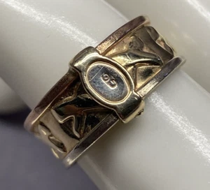 Anillo Banda Oro Rosa Amarillo 14K Italia Firmado Italiano GC 3,51 Gramos Talla 7,5 - Imagen 1 de 7