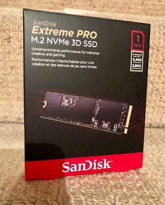 Brand New SanDisk Extreme PRO 1TB NVMe M.2 3D SSD SDSSDXPM2-1T00 R/W 3400 2800,, - Image 1 of 4