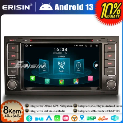 8-Kern Android 14 Autoradio GPS 64GB Navi DAB+ Canbus Für VW T5 Multivan Touareg - Bild 1 von 4