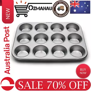 New Fox Run 4868 Muffin Pan, 12 Cup, Stainless Steel, Free Shipping | AU - Picture 1 of 8