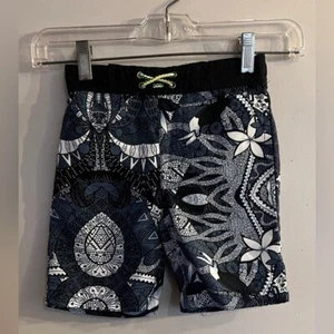 APPAMAN Boy’s Gray Tropical Toucan Print Drawstring Swim Trunks Size 4T NEW - Picture 1 of 4