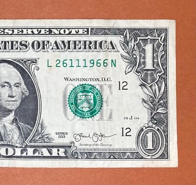 26 November 1966 (L 26111966 N) $1 One Dollar Bill Birthday Note - Image 1 of 3