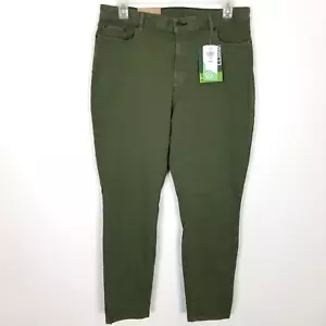 L.L. Bean Women BeanFlex Skinny Jeans Sz 18 Olive Green Favorite Fit Stretchy - Picture 1 of 10