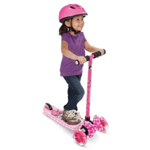 Disney Minnie 3-Wheel Lights and Sounds Tilt n' Turn Scooter Pink - Picture 1 of 8