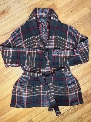 De Colección Ralph Lauren Tejido Mediano Marrón Cuello Plumero Suéter Cinturón Cuadros DEFECTOS Foto 1 de 4