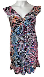 Trina Turk Damengröße 6 Henna Rüschen Träger buntes Sommerkleid neu mit Etikett - Bild 1 von 12
