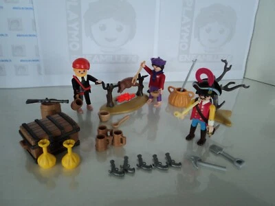 PLAYMOBIL vintage lot pirates coffre cochon broche chopes set 3794 de 1990 - Photo 1/4