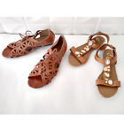 2 PAIRS Cute Summer Sandals SIZE 10: Rhinestone REPORT Swallow, ATTENTION Barley