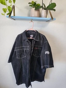 RARE Vintage Y2K SOUTHPOLE 2K Team Denim Jean button up shirt Size/ XXL - Picture 1 of 10