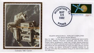 FOURTH SPACE WALK, INTELSAT-6 DEPLOYED - HOUSTON, TX  1992  FDC17989 - Picture 1 of 1