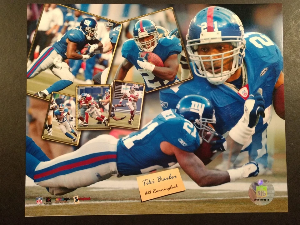 FOTO DE LIBRO DE RECORTES SERIE TIKI BARBER New York Giants 8x10 New York Giants Foto 1 de 1