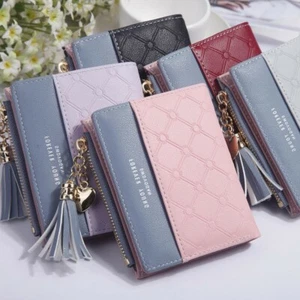 Women Short Wallets Small Bifold Leather Pocket Wallet Mini Purse Card Holder US - Picture 1 of 13