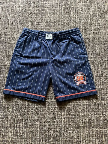 🍊 Men’s RARE VINTAGE STARTER Blue White Striped Pinstripe SYRACUSE SHORTS M 🍊 Cover