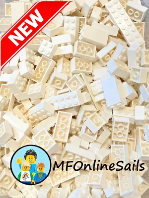 **NEW ** 100 White LEGO Basic Bricks 2x2 & 2x4 - Random Basic Bulk Lot - Image 1 of 4