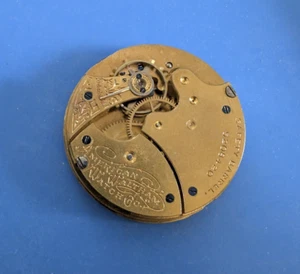 VINTAGE 6 SIZE WALTHAM GRADE J POCKET WATCH MOVEMENT RUNNING - Picture 1 of 2