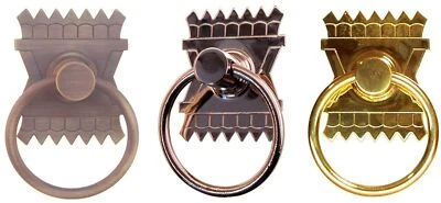 Eastlake Estilo Victoriano Latón Sólido y Níquel ANILLO DE UN SOLO POSTE TIRAR Mango Fianza Foto 1 de 4