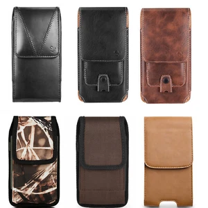 Universal Vertical Belt Clip Pouch Case Cover Cell Phone Carrying Bag Holster US - Picture 1 of 31