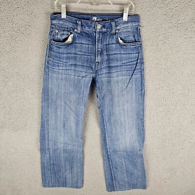 Pantalones de mezclilla rectos azules con bolsillo talla 14 A 7 For All Mankind para jóvenes 28x25 Foto 1 de 4