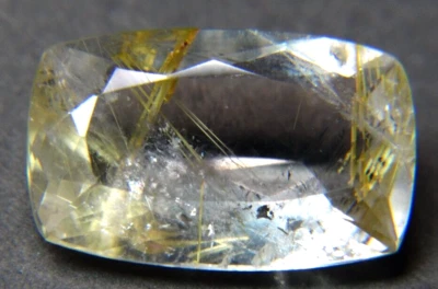 IP3 Cuarzo Rutilado 9.67ct 18x11x7mm Forma Cojín Facetado Agujas Doradas Foto 1 de 4