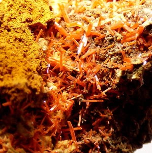 Racimo de cristal de cocoita Bindheimita Adelaida Mina Tasmania Mina Mineral Espécimen 7 cm - Imagen 1 de 23