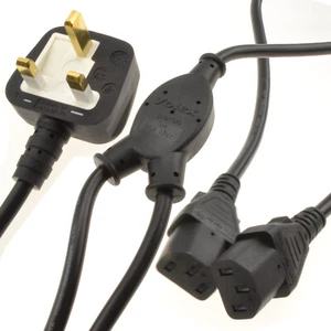 Enchufe A 2 X IEC Dual Conector IEC PC ,Monitor, TV, Mixer Separador Cable - Imagen 1 de 24