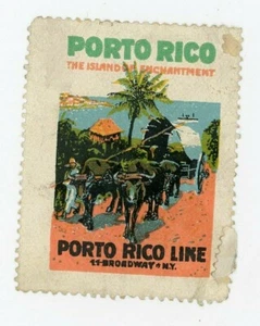 1920s Porto Rico Line 11 Broadway New York Cinderella Poster Stamp Steamer Ship - Picture 1 of 2