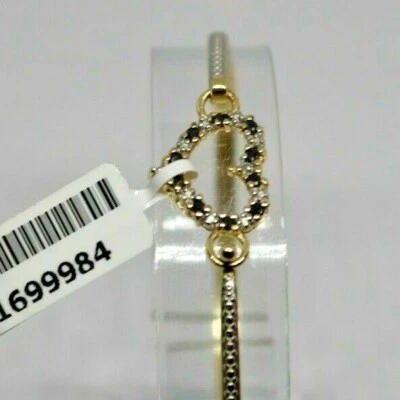 Brazalete de plata esterlina Vermeil nuevo en stock diseño corazón zafiro corte diamante 7" para dama Foto 1 de 4