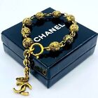 Chanel Armband Armreif Gold hier Mark Vintage mit Box #36