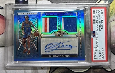 2022-23 Obsidian Ousmane Dieng Rookie Jersey Ink Electric Etch Blue Flood /27 - Image 1 of 2