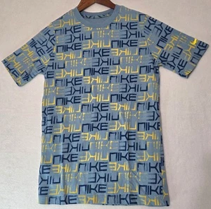 Nike Big Boys Tee Shirt Youth Size XL Blue All Over Nike Print T-Shirt  229 - Picture 1 of 10