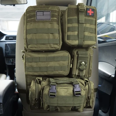 Bolsa organizadora universal táctica para respaldo de asiento de coche bolsa táctica Molle vehículo organizador... Foto 1 de 4